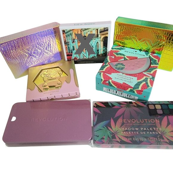 6 Piece Revolution London Makeup Palette Powder Eyeshadow Blush Bundle Create - Picture 3 of 10